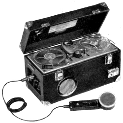 Photo of the EMI Midget reel tape recorder provided to the Museum of Magnetic Sound Recording by Roger Wilmut, BBC engineer from 1960